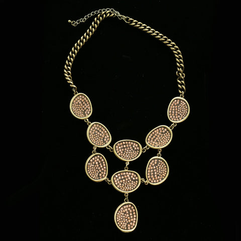 Luxury Crystal Y-Necklace Gold/Pink NWOT