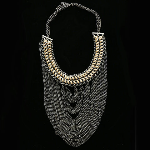 Luxury Necklace Gunmetal/Brown NWOT