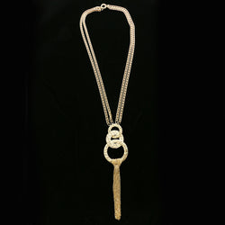 Luxury Hmmered Finish Y-Necklace Gold NWOT