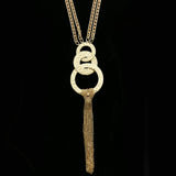 Luxury Hmmered Finish Y-Necklace Gold NWOT