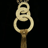 Luxury Hmmered Finish Y-Necklace Gold NWOT