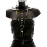 Luxury Beads Y-Necklace Gold/Black NWOT