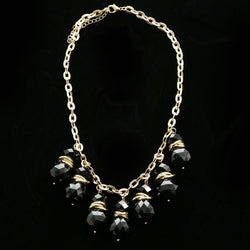 Luxury Faceted Necklace Gold/Black NWOT
