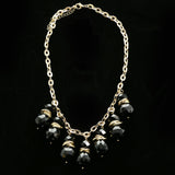 Luxury Faceted Necklace Gold/Black NWOT