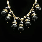Luxury Faceted Necklace Gold/Black NWOT