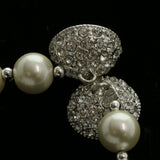 Luxury Pearls Crystal Necklace Silver & White NWOT