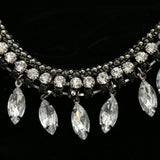 Luxury Crystal Necklace Gunmetal/Black NWOT