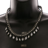 Luxury Crystal Necklace Gunmetal/Black NWOT