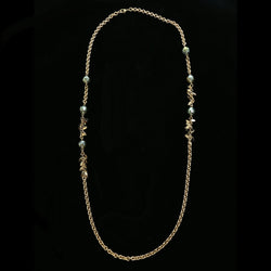 Luxury Faceted Necklace Gold/Green NWOT