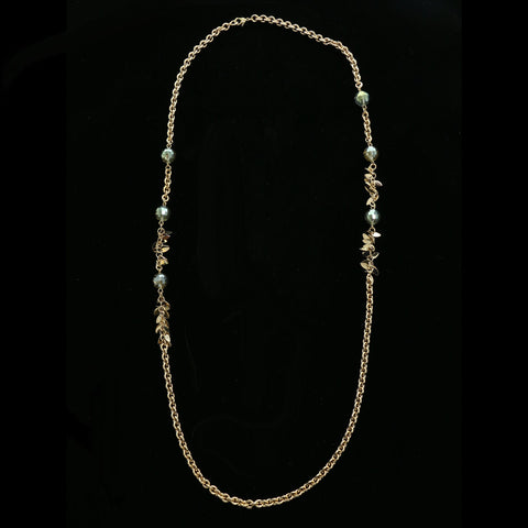 Luxury Faceted Necklace Gold/Green NWOT
