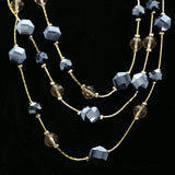 Luxury Faceted Necklace Gold/Blue NWOT