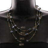 Luxury Faceted Necklace Gold/Blue NWOT