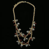 Luxury Faceted Necklace Gold/Gray NWOT