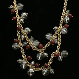 Luxury Faceted Necklace Gold/Gray NWOT