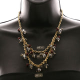 Luxury Faceted Necklace Gold/Gray NWOT