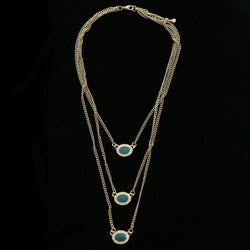 Luxury Crystal Necklace Gold/Blue NWOT