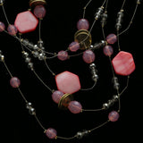Luxury Faceted Necklace Silver/Pink NWOT