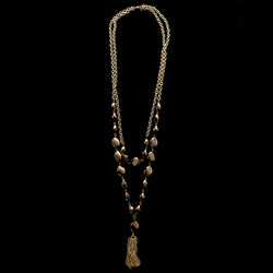 Luxury Faceted Necklace Gold/Brown NWOT