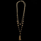 Luxury Faceted Necklace Gold/Brown NWOT