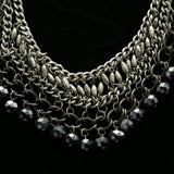 Luxury Faceted Necklace Gunmetal/Black NWOT