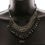 Luxury Faceted Necklace Gunmetal/Black NWOT