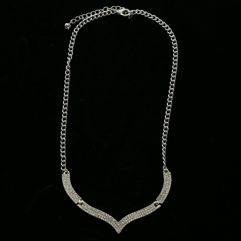 Luxury Crystal Necklace Silver NWOT