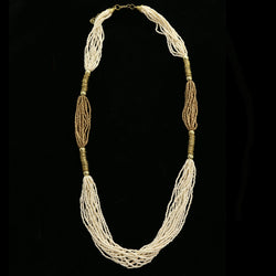 Luxury Beads Necklace Gold/White NWOT