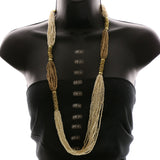 Luxury Beads Necklace Gold/White NWOT