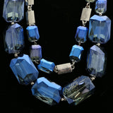 Luxury Faceted Necklace Silver/Blue NWOT