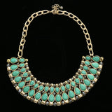 Luxury Faceted Necklace Gold/Green NWOT