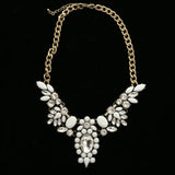 Luxury Crystal Necklace Gold/White NWOT