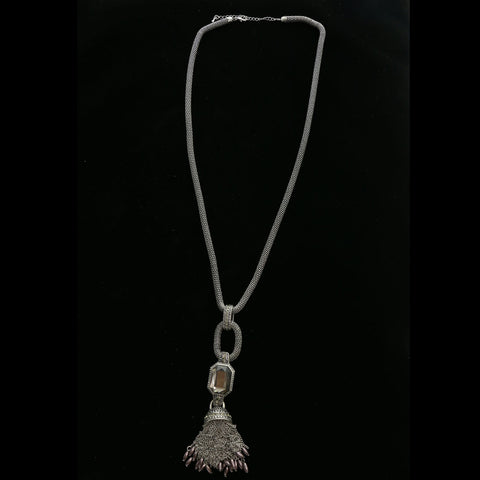 Luxury Crystal Necklace Silver/Purple NWOT