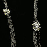 Luxury Crystal Necklace Gunmetal/Green NWOT