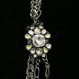 Luxury Crystal Necklace Gunmetal/Green NWOT