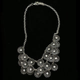 Luxury Crystal Flower Necklace Silver NWOT