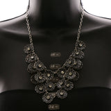 Luxury Crystal Flower Necklace Silver NWOT