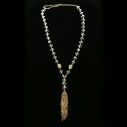 Luxury Faceted Y-Necklace Gold/Clear NWOT
