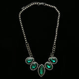 Luxury Crystal Necklace Gunmetal/Green NWOT