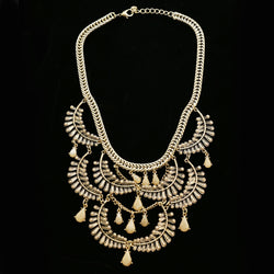 Luxury Faceted Leaf Necklace Gold & Pink NWOT