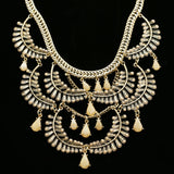 Luxury Faceted Leaf Necklace Gold & Pink NWOT