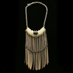 Luxury Faceted Necklace Gold/Black NWOT