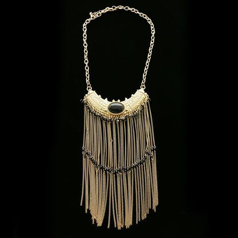Luxury Faceted Necklace Gold/Black NWOT
