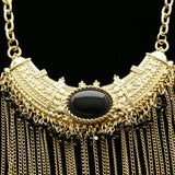 Luxury Faceted Necklace Gold/Black NWOT