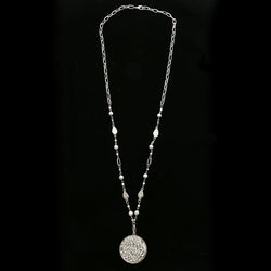 Luxury Faceted Beads Necklace Silver/Gray NWOT