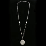 Luxury Faceted Beads Necklace Silver/Gray NWOT