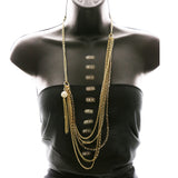 Luxury Crystal Necklace Gold/Gray NWOT
