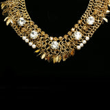 Luxury Crystal Pearl Necklace Gold NWOT