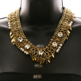 Luxury Crystal Pearl Necklace Gold NWOT