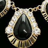 Luxury Crystal Necklace Gold/Black NWOT