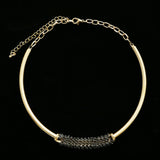 Luxury Chain Wrap Accent Necklace Gold/Black NWOT